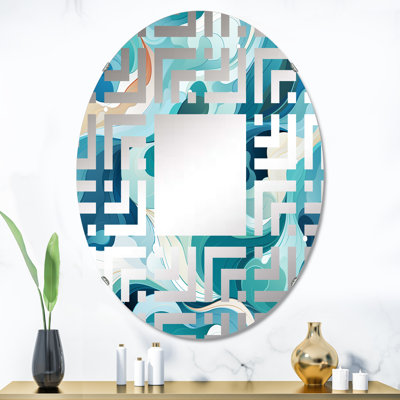 Miroir décoratif ovale bleu Deep Sea Dive