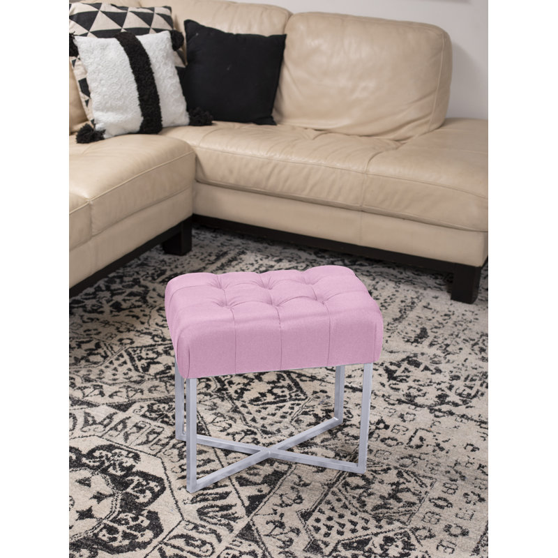 Repose-pieds BirdRock Home, Argent, Pink Linen