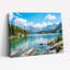 Ensemble de 1 tableau sur toile représentant un lac de montagne-129061114-129061112