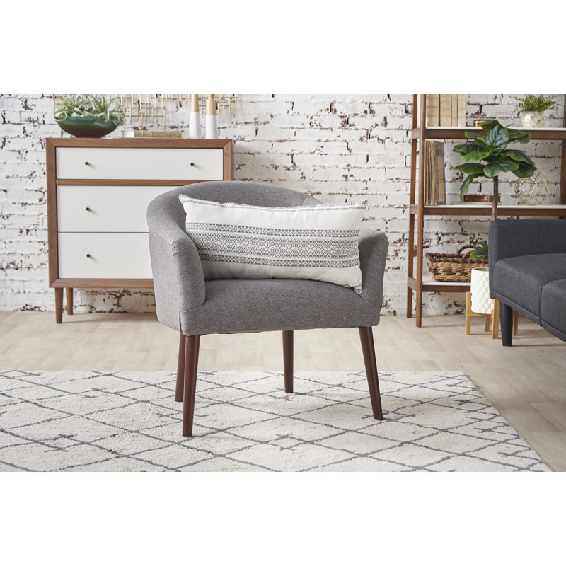 Clayton Geometric Woven Lumbar Throw Pillow, Cement