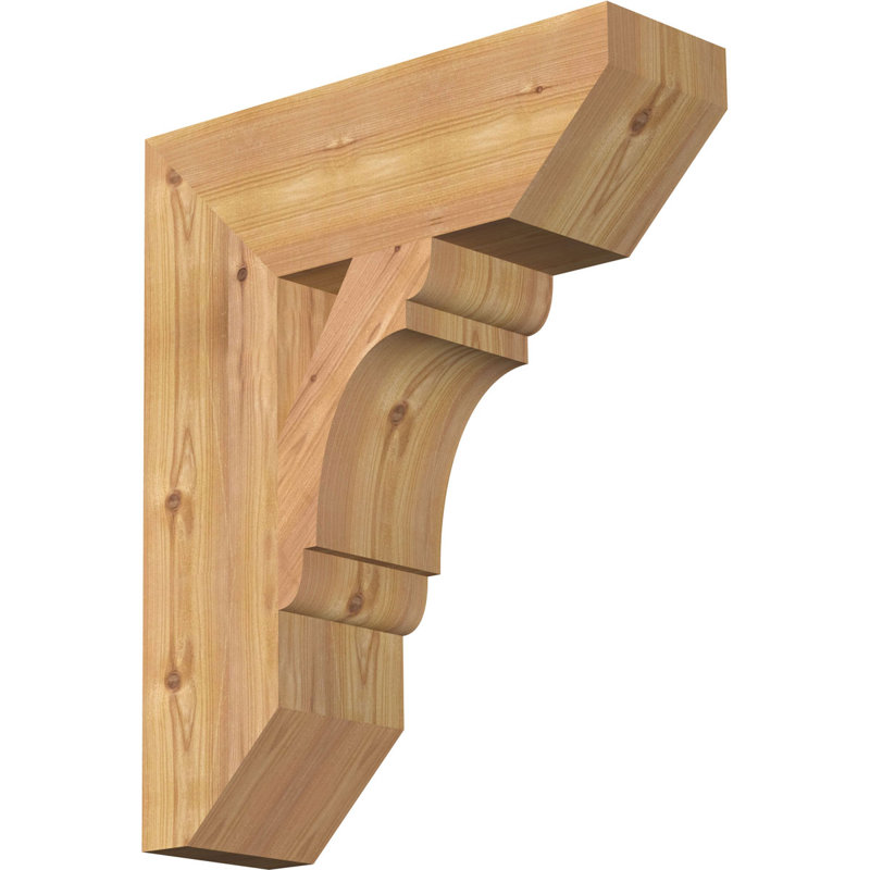 Wood Bracket/Corbel, Western Red Cedar (Smooth), 22"H x 5.5"W x 18"D