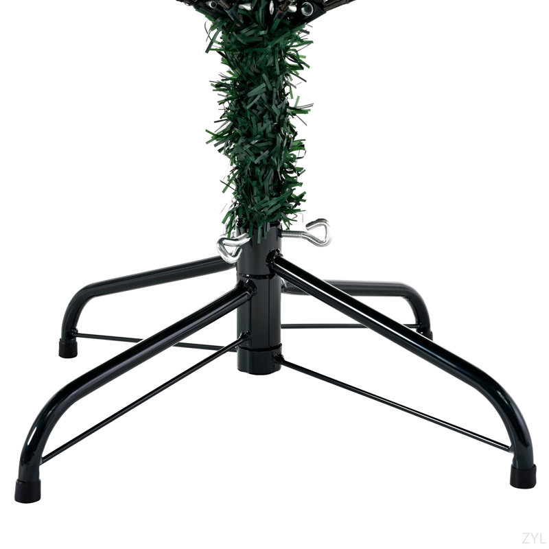 Arbre de Noël en épinette de qualité supérieure 7 pi avec branches articulées non éclairées avec base en métal pliable