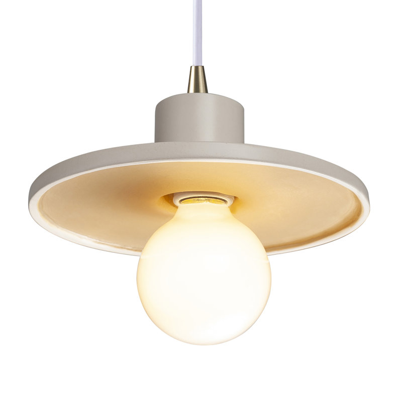 Leni - Light Single Pendant, Matte White/Champagne Gold, Antique Brass