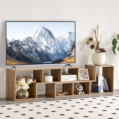 Meuble télé 2 pièces pour meuble télé, meuble multimédia pour centre de jeu combiné gratuit, bibliothèque avec rangement ouvert, meuble télé avec bibliothèque en L à 2 tablettes