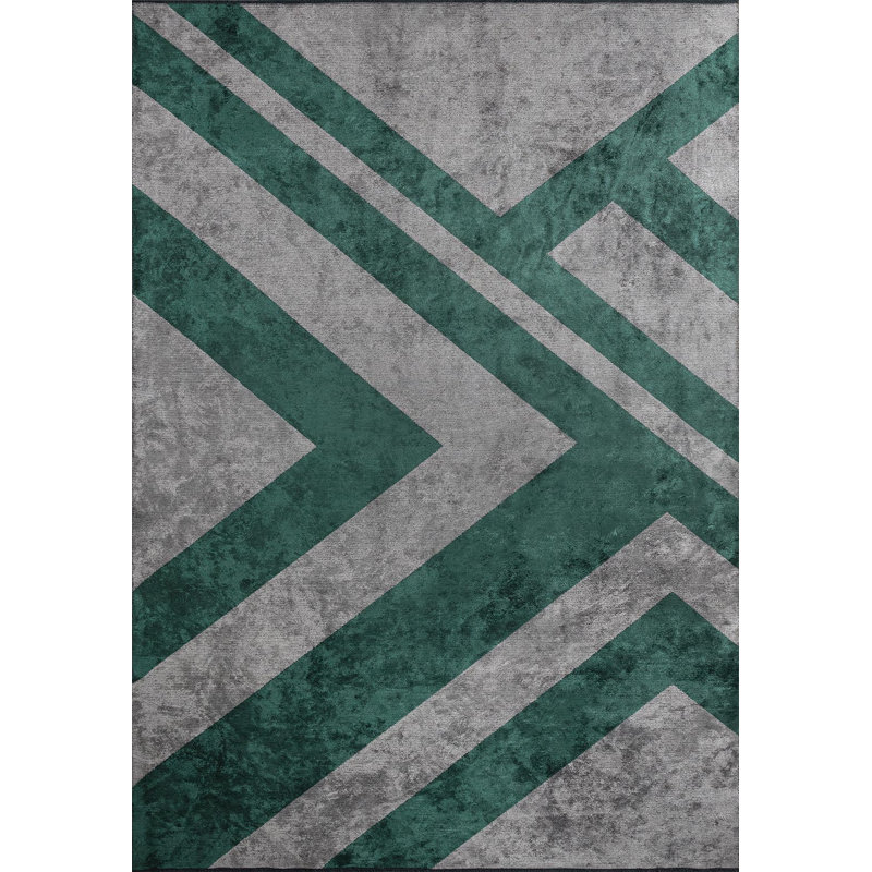 Tapis moderne à lignes abstraites, Rectangle 6 pi 7 po x 8 pi 3 po