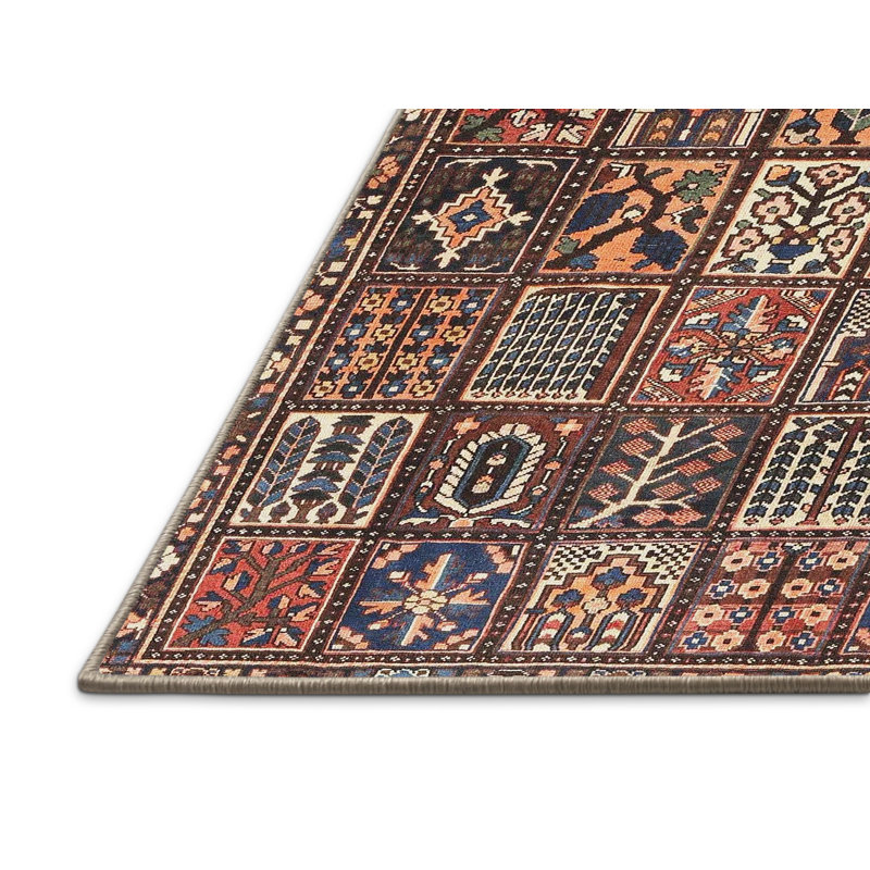 Tapis patchwork rouge / orange / noir, Rectangle 8 pi x 12 pi