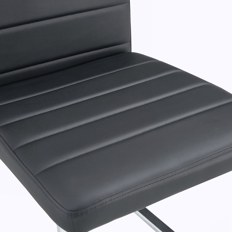 Ensemble de 4 chaises de salle à manger sans accoudoirs Modern, Noir, Noir, Argent