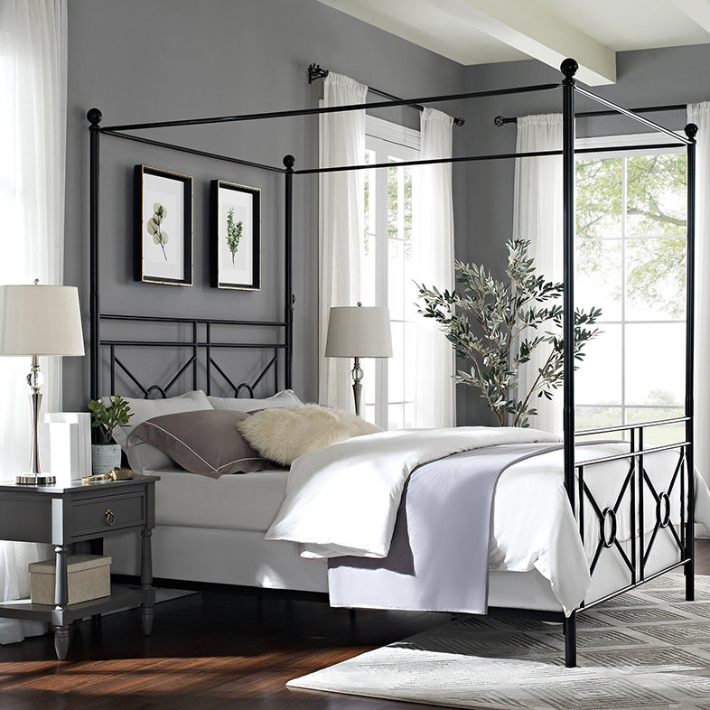 Canopy Bed, King, Black