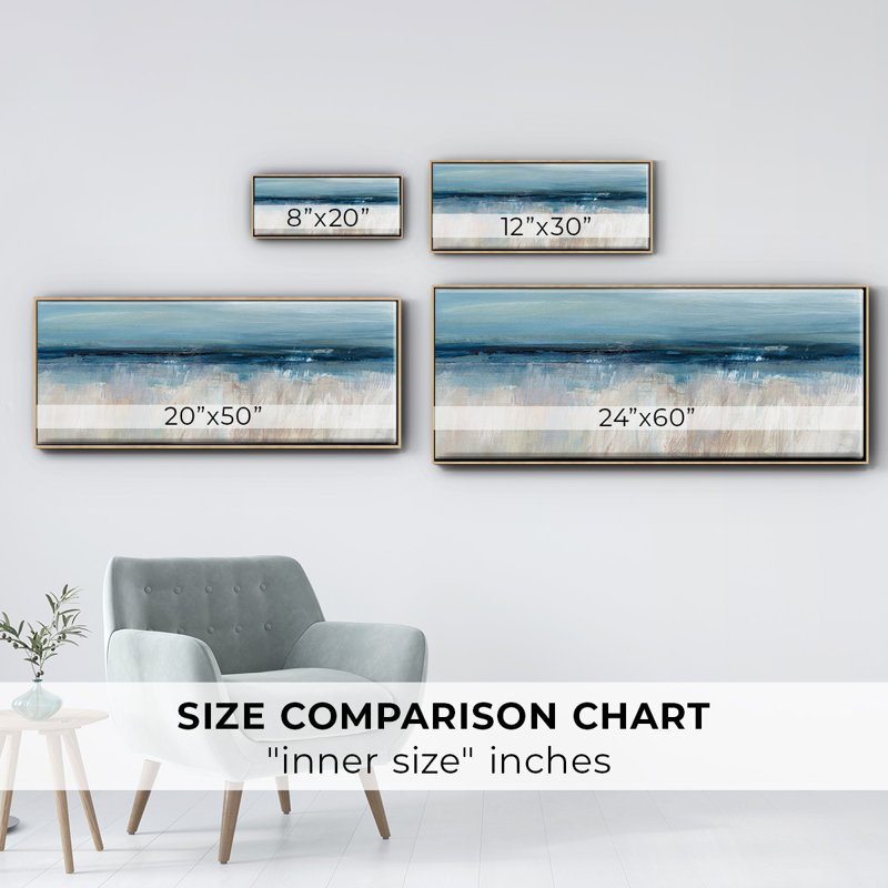Abstract Sky- Framed Canvas, 24" H x 60" W
