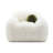 Dera Swivel Accent Chair with Green Ball Pillow Set, White Faux Fur