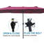Parasol extérieur imperméable de 15 pi x 9 pi à double face avec table de jardin et parasols simples avec manivelle et évents pour terrasse de jardin-503732012