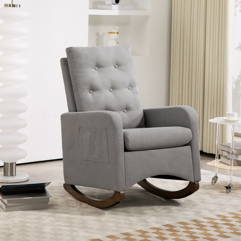 Upholstered Accent Chair, Light Grey