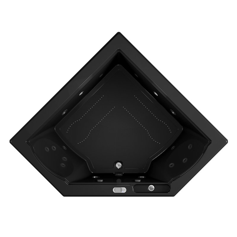 Fuzion® 65.75" x 65.75" Corner Combination Bathtub, Black