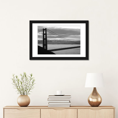 «Silhouette of Suspension Bridge at Dusk, Golden Gate Bridge, San Francisco, California, USA», reproduction de photo sur toile