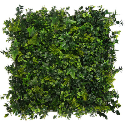 Artificial Green Foliage UV-protected for Outdoor Decor. (Set of 4) 19.68 in x 19.68 in panels by GreenSmart Dekor