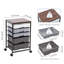 Grey 5 Plastic Drawers Storage Trolley Rolling Storage Cart on Wheels