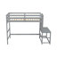Lit mezzanine simple de taille simple avec plateforme pour échelle, échelles, garde-corps, gris