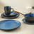 Stone Lain Albie Stoneware 16 Piece Dinnerware Set, Service for 4, Blue & Black