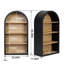Bibliothèque arquée noire à 4 niveaux avec bibliothèque de 43 po de hauteur et tablettes de rangement