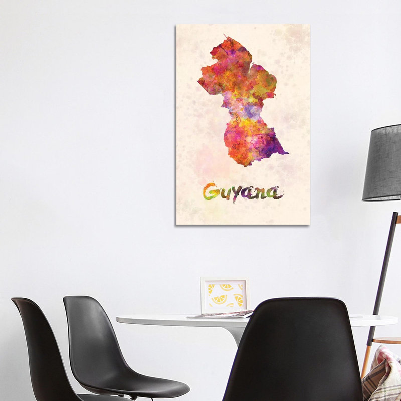 Guyana In Watercolour by Paul Rommer - Wrapped Canvas Painting, 101.6cm H x 66.04cm W x 1.91cm D