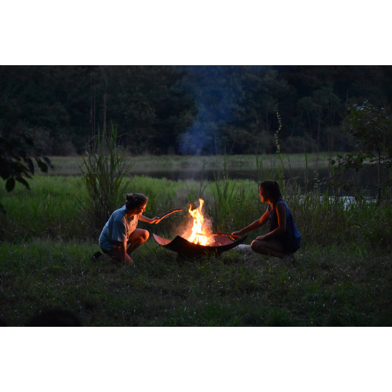 Lussan Steel Wood Burning Fire Pit, 16" H x 36" W x 36" D