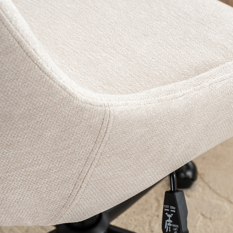 Chaise de bureau Vanora, Chenille beige