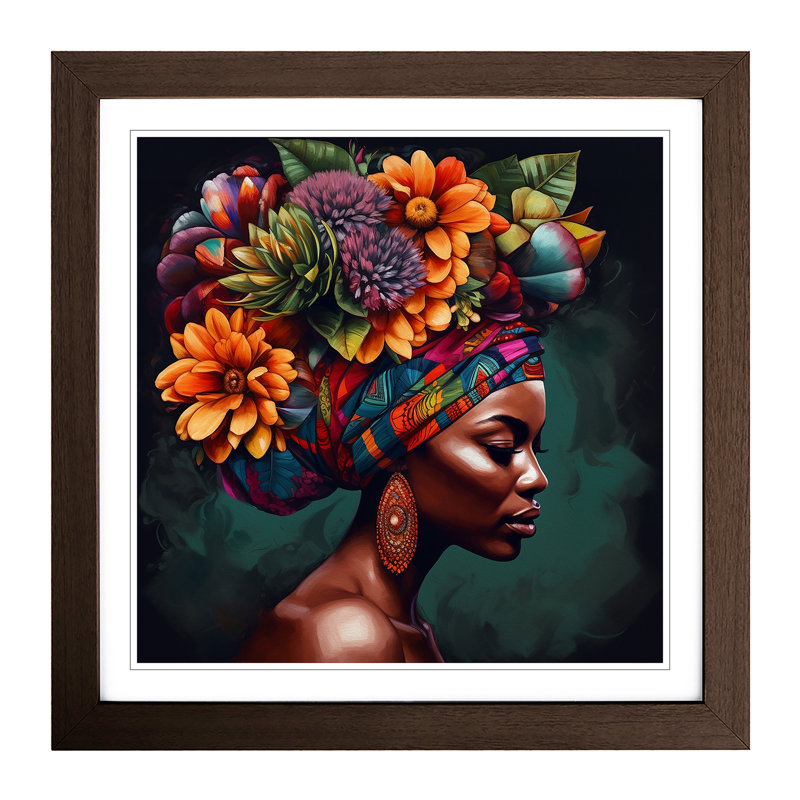 1 Piece Single Picture Frame Wall Art, Walnut