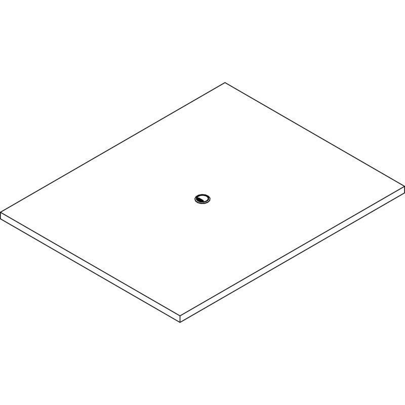 Plateau de table de conférence, H 1,5 po x l 60 po x P 48 po, Orme gris
