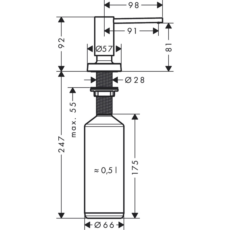 Talis Bath and Kitchen Sink Soap Dispenser, Polished Nickel