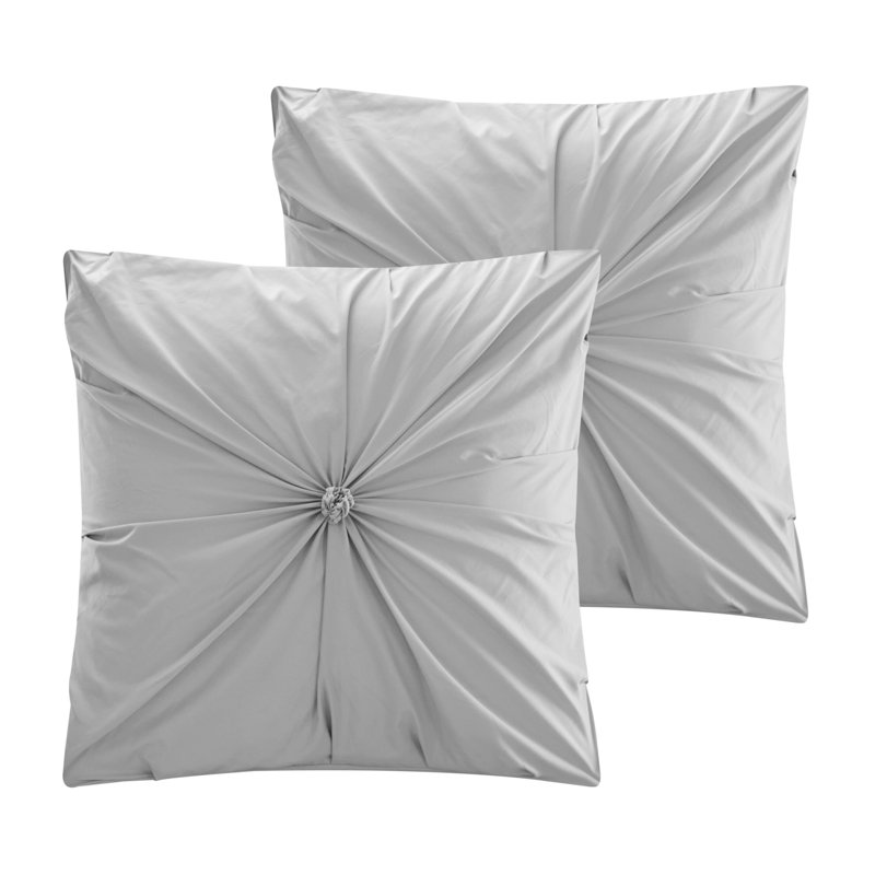 Gray King Polyester 180 Thread Count Washable Down Comforter Set