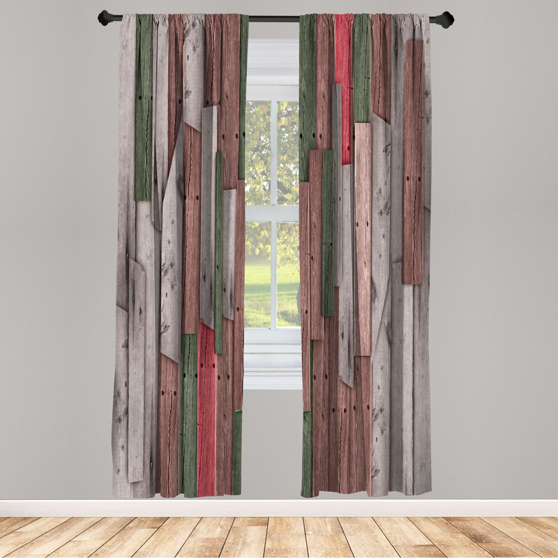 Semi Sheer Curtain Pair, 28" W x 63" L, Warm Taupe