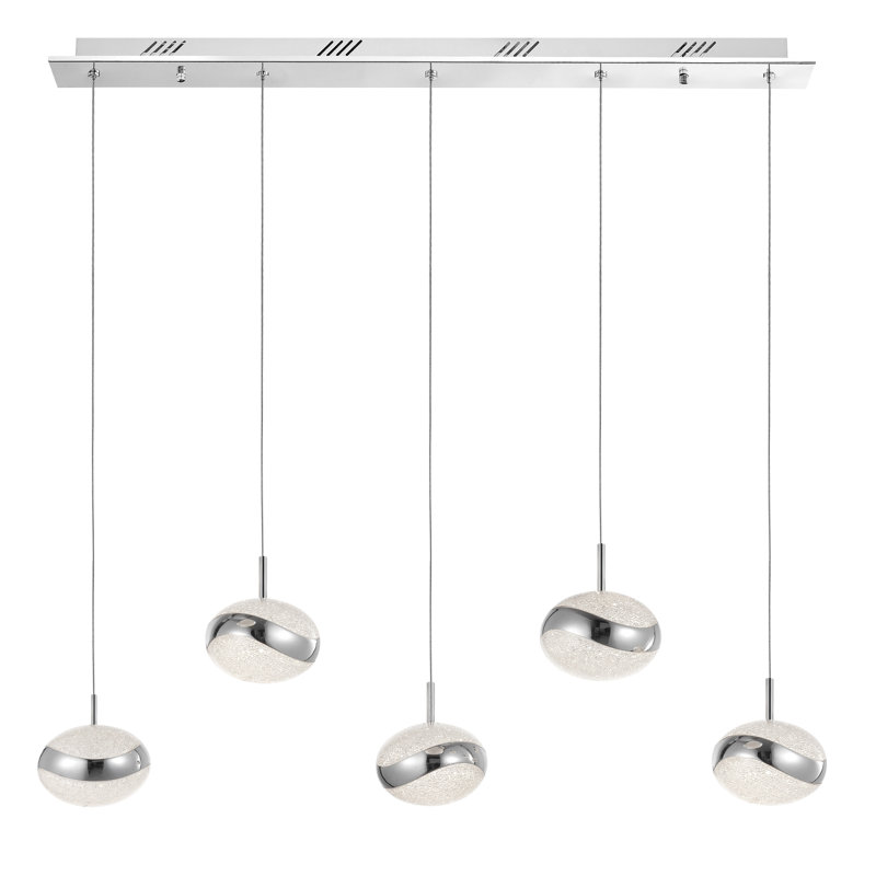 Delano 5 - Light Chrome LED Kitchen Island Pendant