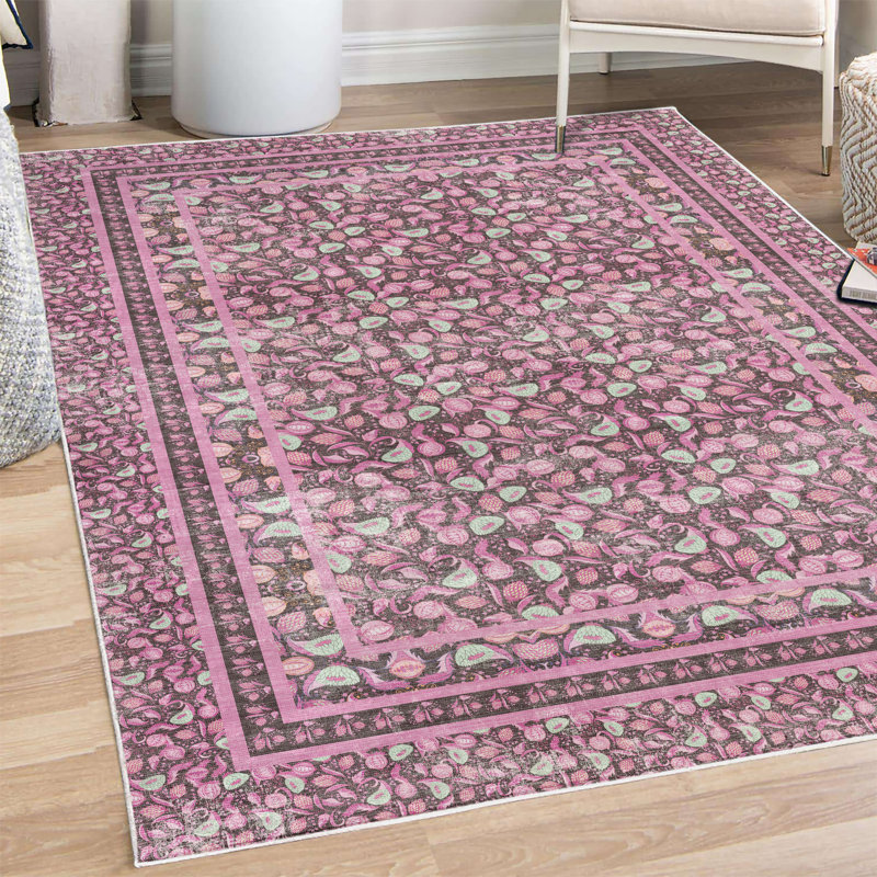 Tapis décoratif à longues fibres Jazella, Rectangle 4 pi x 5 pi 5 po