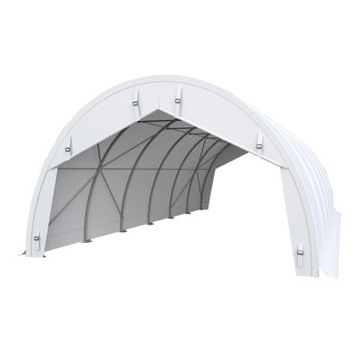 20 ft W x 30 ft D Single Truss Arch Storage Shelter, Heavy Duty 15oz PVC Cover, Galvanized Steel Frame