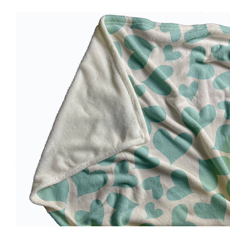 Jeté Saint-Valentin, L 30 po x L 39,75 po, Motif ondulé / bleu