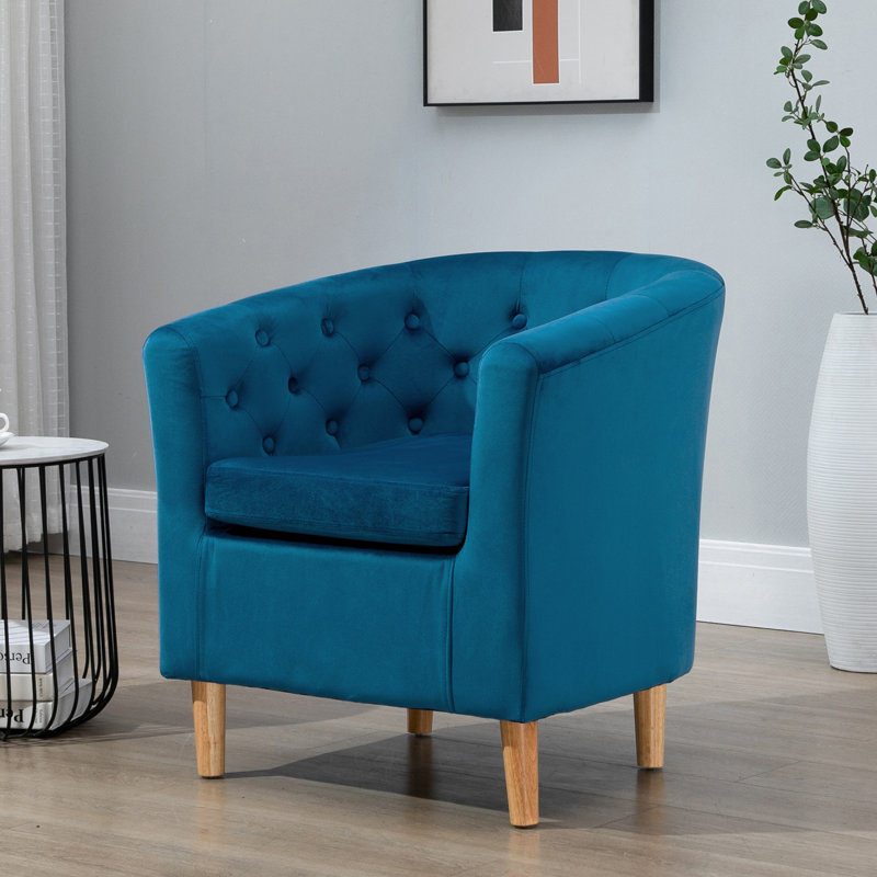 Tarbes Velvet Barrel Chair, Teal