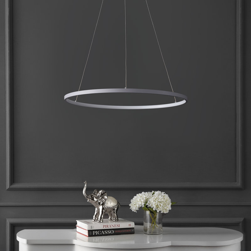 Odin 1-Light LED Unique / Statement Chandelier, 0.75" H x 23.75" W x 23.75" D, Gray