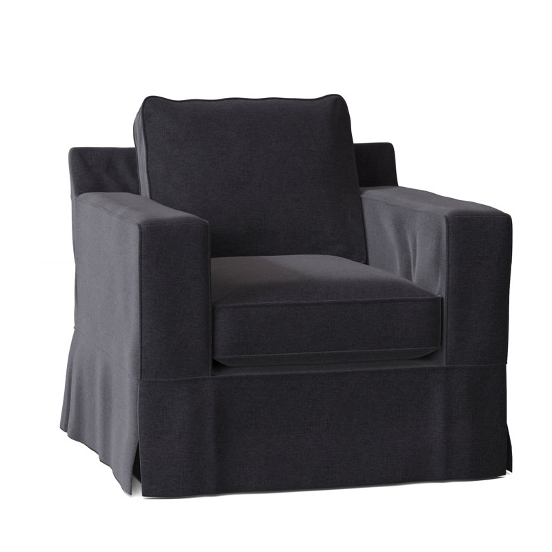 Fauteuil à housse recouverte de 37 po de largeur McAlester, Denim Judson