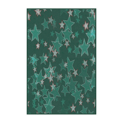 Vert géométrique/Tapis décoratif blanc Richeson