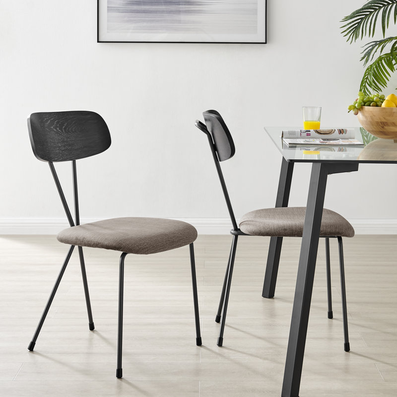 Yaseen 18'' H Upholstered Side Chair, Dark Beige, Fabric
