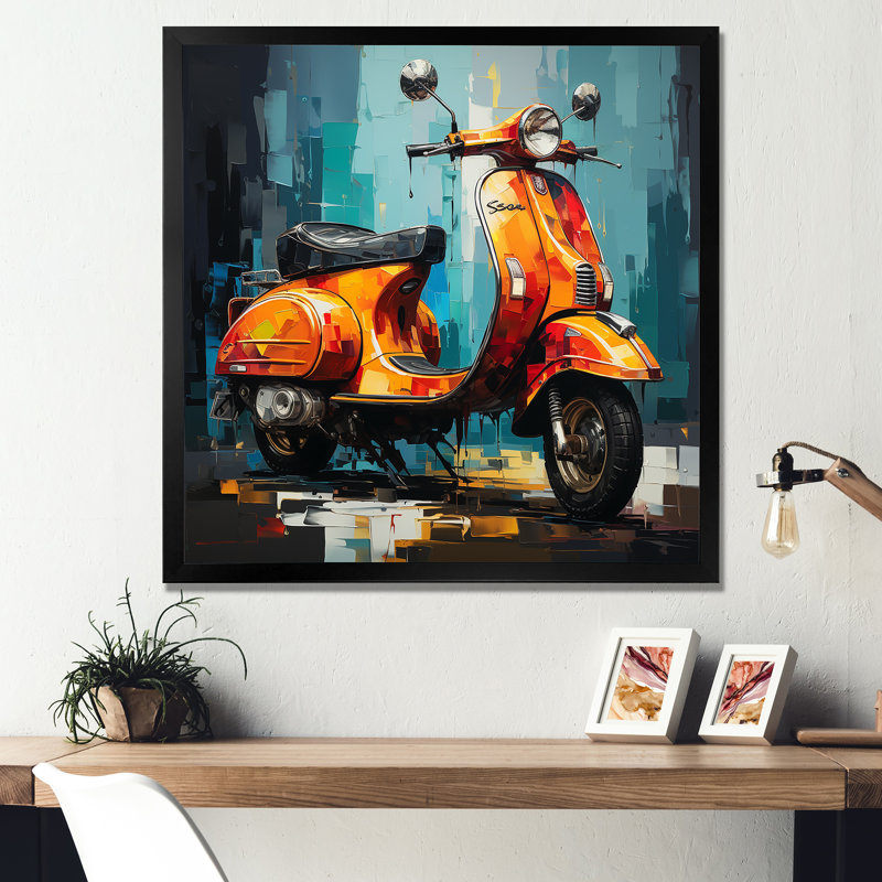 Pop Art Scooter Commute, Cadre simple noir, H 30 po x l 30 po x P 1 po