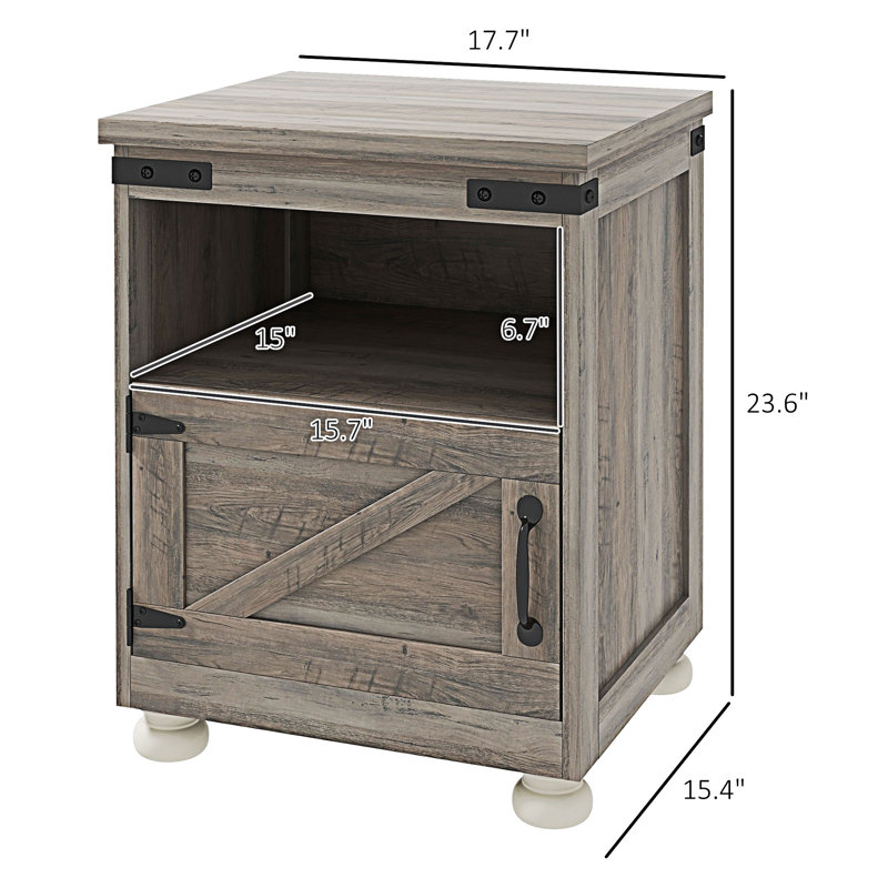 Petite table d'appoint avec rangement, Gris, Gris
