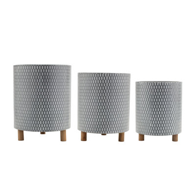 Ensemble de pots à fleurs en fer 3 pièces Jamson