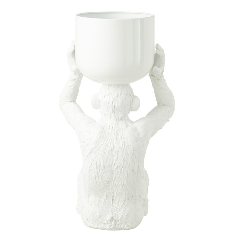 ICE BUCKET MONKEY POLYRESIN ORANGE, White