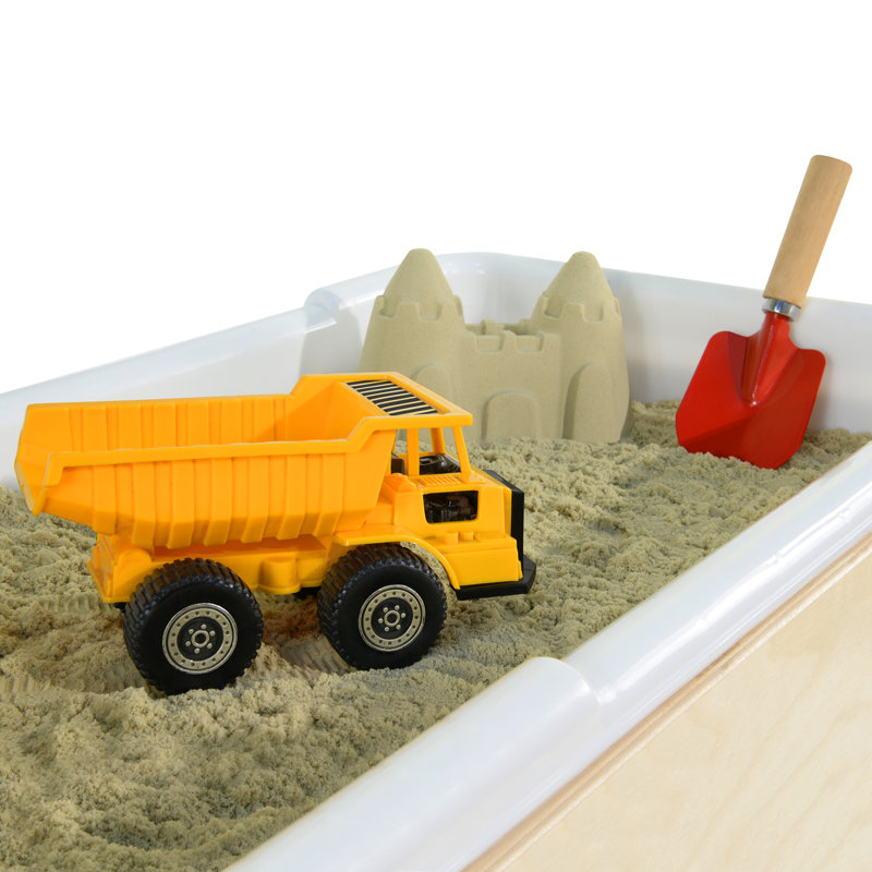 Petite Tot 18" x 28" Rectangular Natural/Baltic Birch Play Sand and Water Table