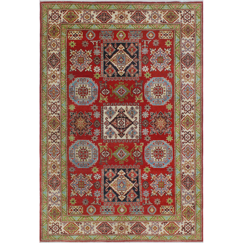 Aquino One-of-a-Kind 5'11" X 8'8" Wool Area Rug in Red