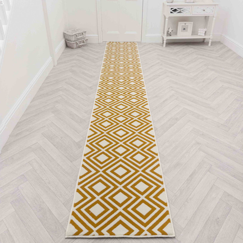 Runner Geometric Area Rug, Runner 60 x 390 cm
