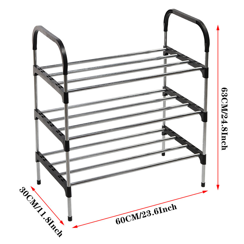 3 Tier -12 Pair Stackable Shoe Rack