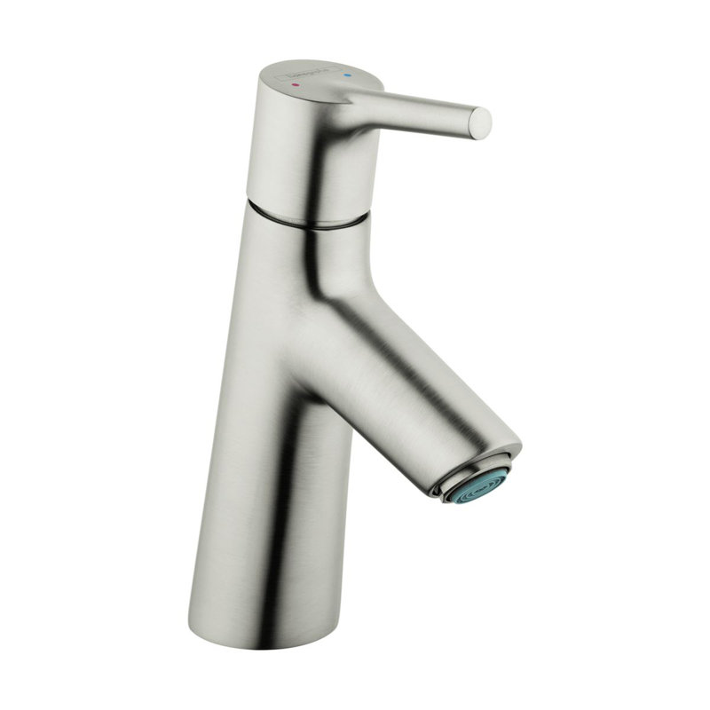 Robinet de salle de bain monotrou avec drain Talis S Premium, Nickel brossé