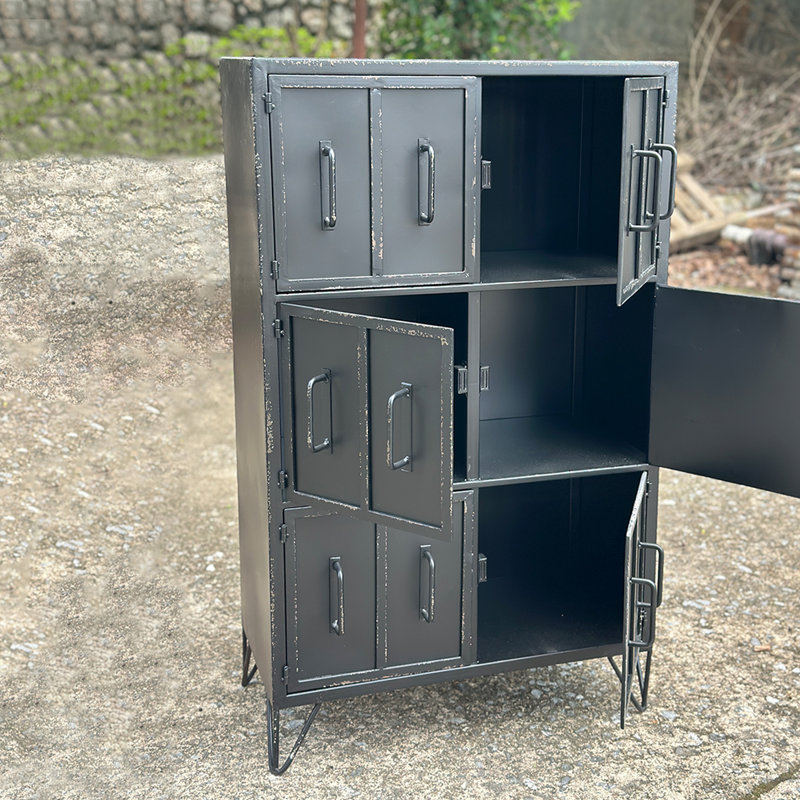 Armoire d'appoint moderne en fer noir, Noir